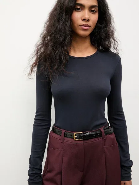 Majica z dolgimi rokavi Answear.LAB modra