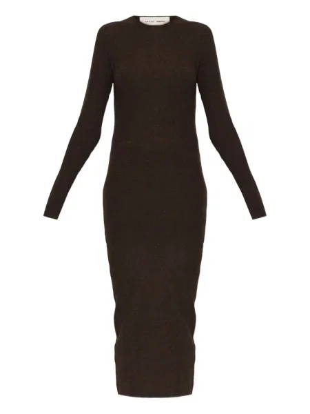 Rochie maxi Fear Of God Essentials lungă de costum maro