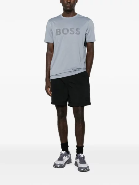 Scurt tricou Boss cu imagine gri