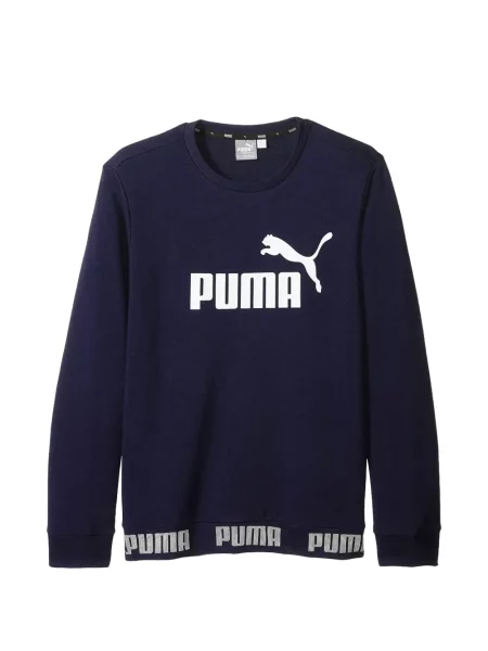 Tricou Puma cu decolteu rotund cu autograf albastru