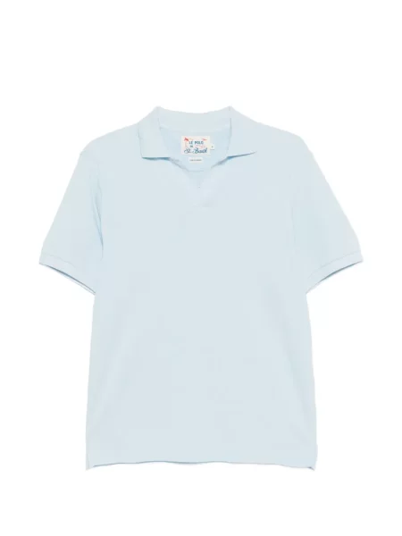 Tricou polo Mc2 Saint Barth cu autograf albastru