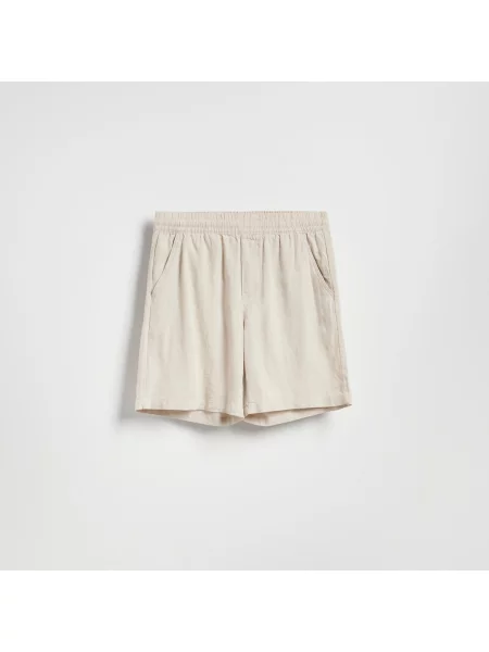 Reserved Regular lenkeverék rövidnadrág bézs