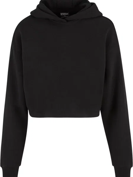 Hanorac cu glugă Urban Classics din material terry negru