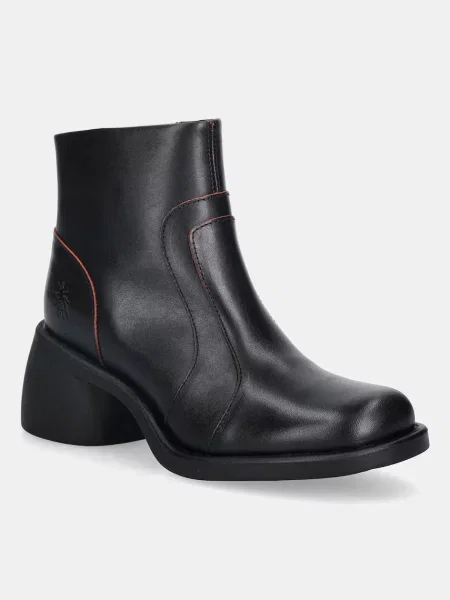 Fly London cizme de piele cu drept negru