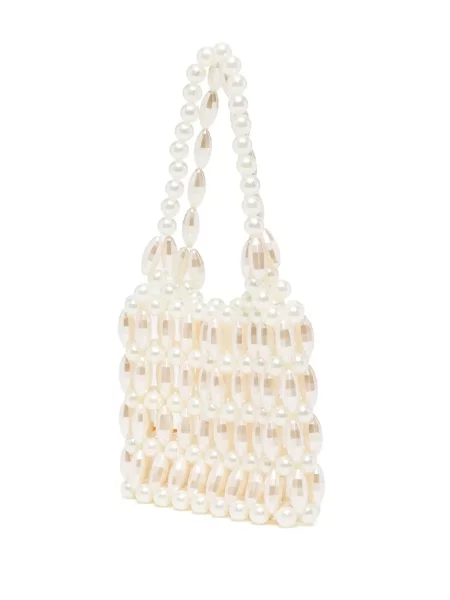 Geantă shopper 0711 cu perle galben