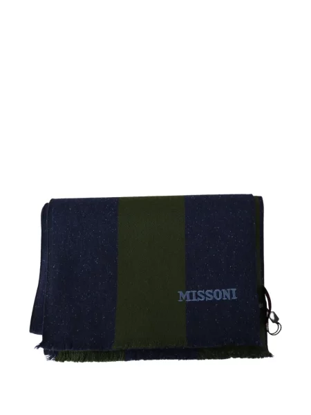 Fular Missoni cu broderie albastru