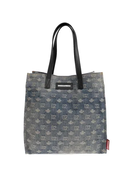 Geantă Dsquared2 din jacard albastru