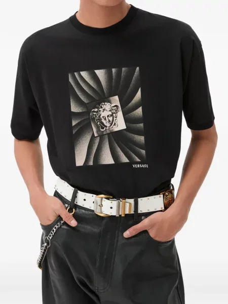 Tricou Versace din jerseu negru