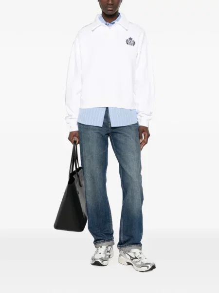Hanorac Sporty & Rich cu broderie alb