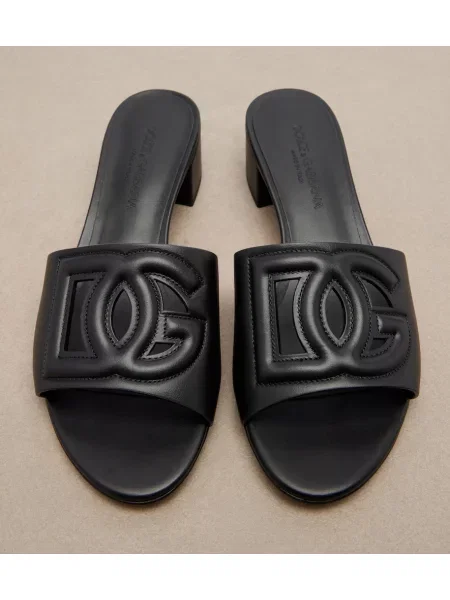 Papuci tip mules Dolce&gabbana din piele negru