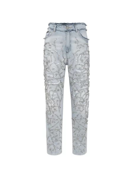 Blugi mom fit Philipp Plein albastru