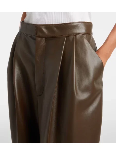 Pantaloni Bottega Veneta din piele verde