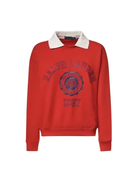 Polo Ralph Lauren bluza z bawełną czerwona