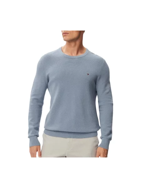Tommy Hilfiger Pulover Essential celest albastru