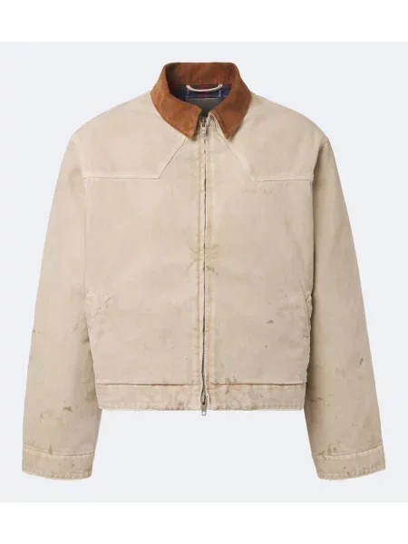 Geacă Balenciaga de catifea cord bej