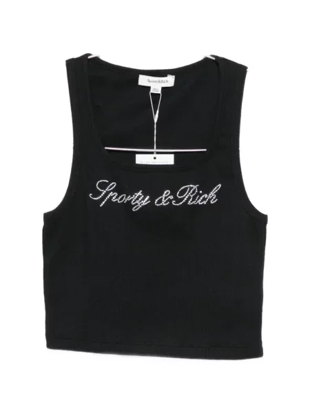 Top Sporty & Rich cu imagine negru