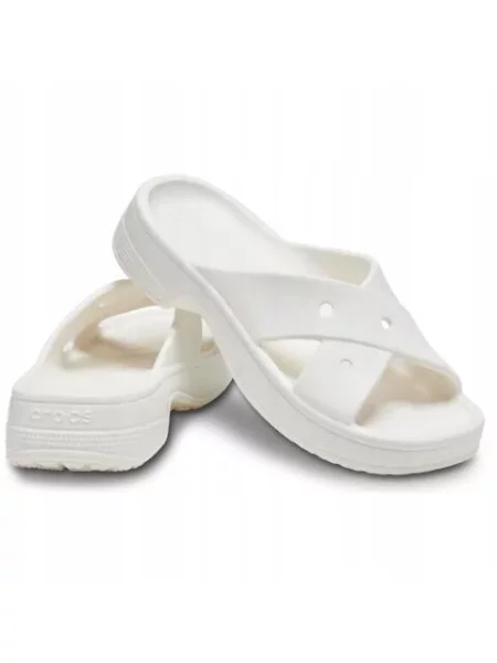 Klapki Dla Dorosłych Crocs Cross Strap białe
