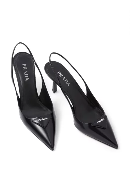 Pantofi cu toc Prada cu autograf negru