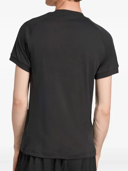 Cămașă Adidas cu dungi cu broderie clasică gri