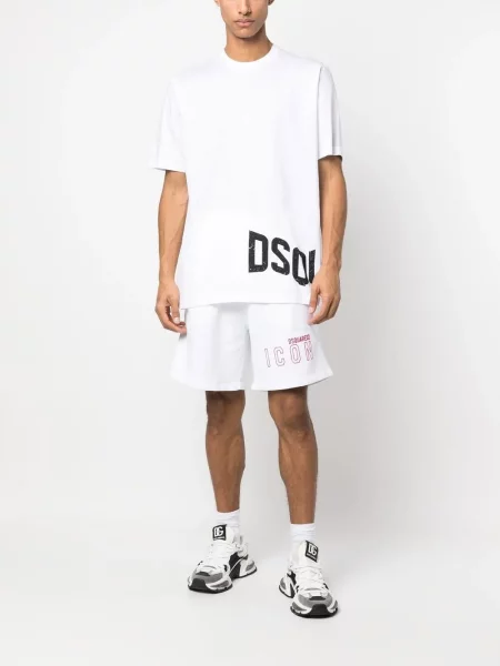 Raštuotas marškinėliai Dsquared2 balta