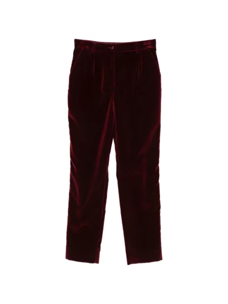 Pantaloni Dolce & Gabbana de catifea cu dungi roșu