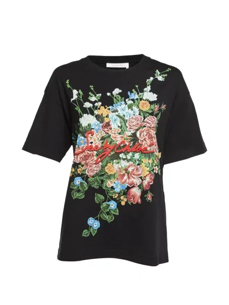 Tricou See By Chloe cu model floral cu imagine negru