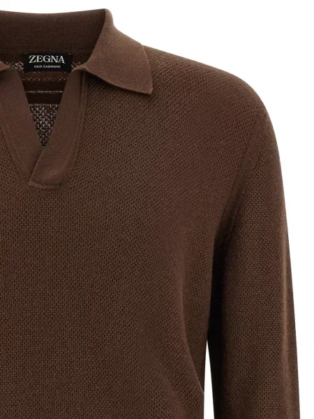 Polo Zegna din jacard maro