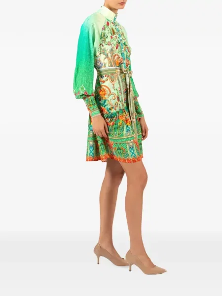Rochie Saraco cu imagine cu model paisley verde