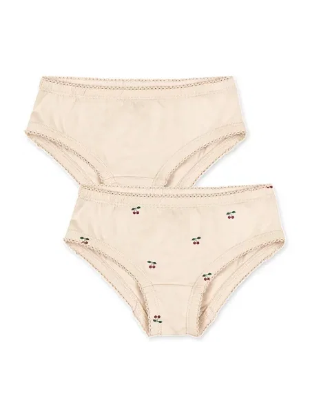 Konges Sløjd бикини за деца от BASIC 2 PACK GIRL UNDERPANTS GOTS 2 броя бежово