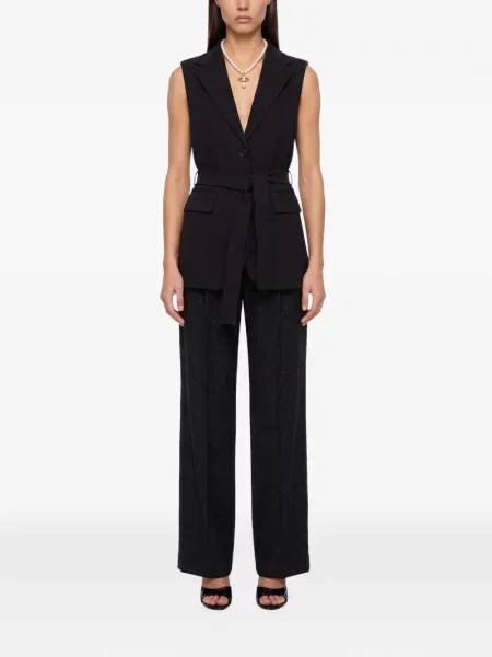 Cu centură top Weekend Max Mara fără mâneci negru