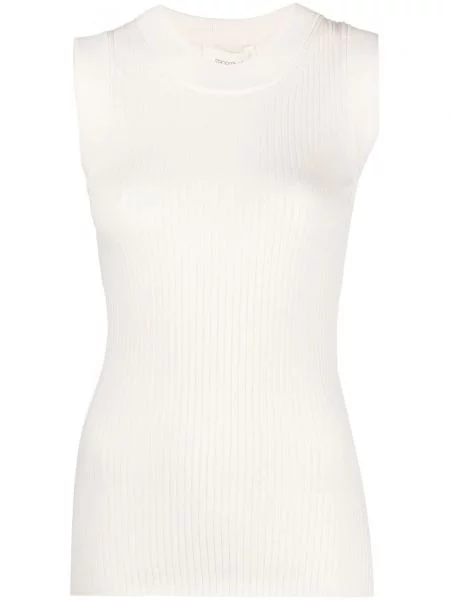 Top Sportmax fără mâneci alb
