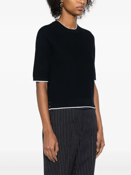 Tricou Thom Browne de lână albastru