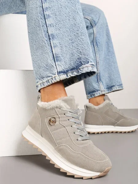 Sneakers călduros pe platforma Appopis gri