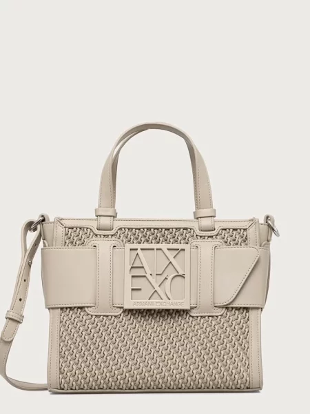 Armani Exchange geantă crossbody pentru femei cu imitație de piele bej