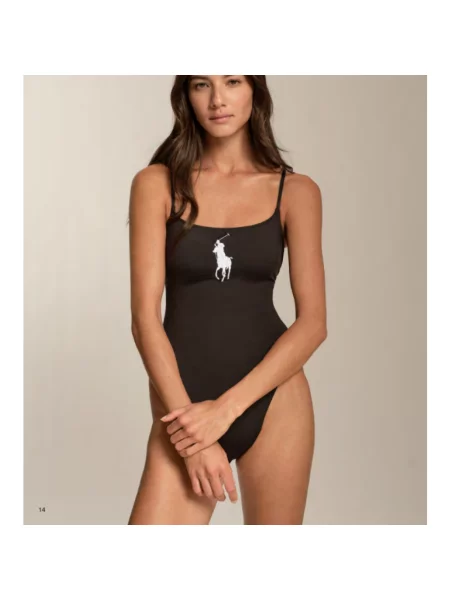 Stroj jednoczęściowy Polo Ralph Lauren czarny