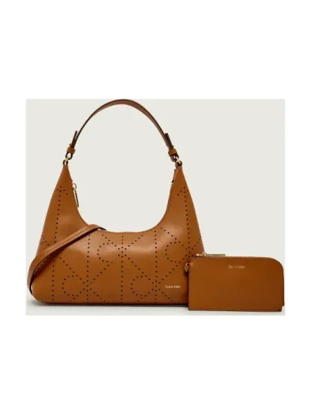 Calvin Klein Geantă Emblem Aop Perfor Lthr Bag maro