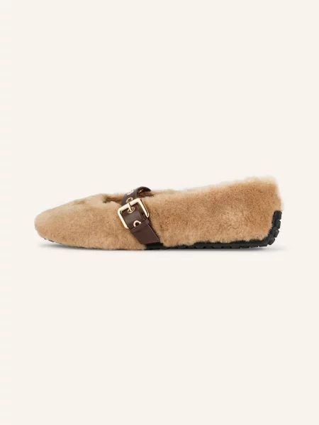 Steve Madden Baleriny Mary Jane Toasty Ze Sztucznego Futra braun