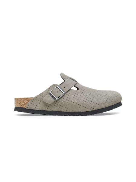 Birkenstock Boston BS Suede Embossed Regular Fit Grey Unisex Sandały Birkenstock Size: szary