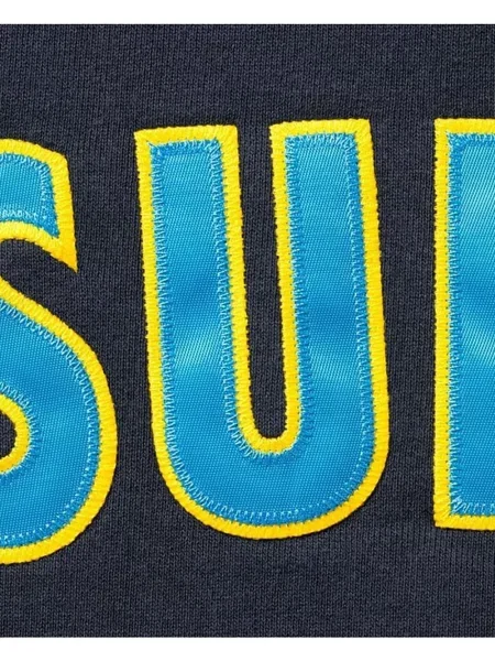 Hanorac cu fermoar Supreme cu autograf albastru