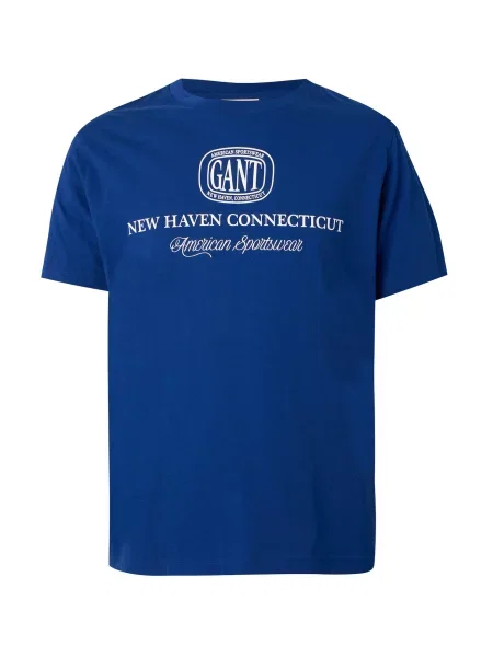 GANT Tricou albastru alb
