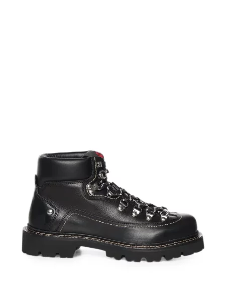 Cizme scurte Dsquared2 cu șireturi din piele negru