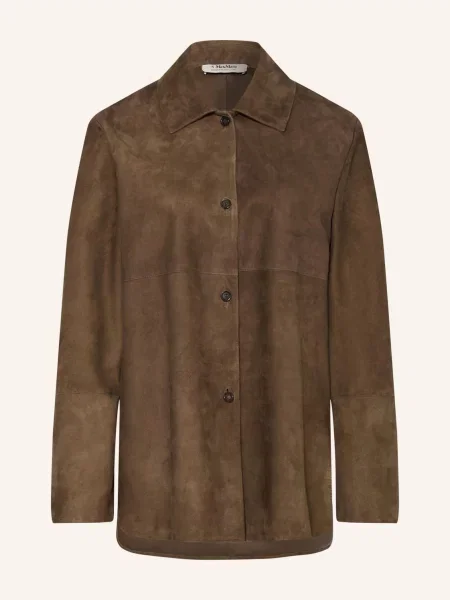 Kožená bunda 's Max Mara hnědá