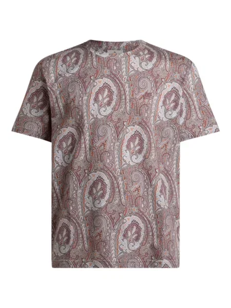 Tricou Etro cu model floral maro