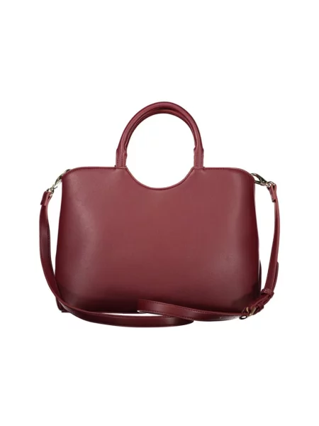 Lniana torebka Valentino Bags czerwona