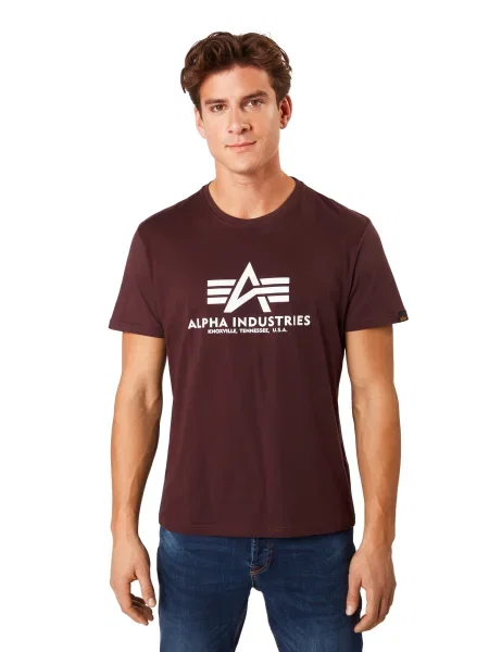 ALPHA INDUSTRIES Majica vinsko rdeča bela