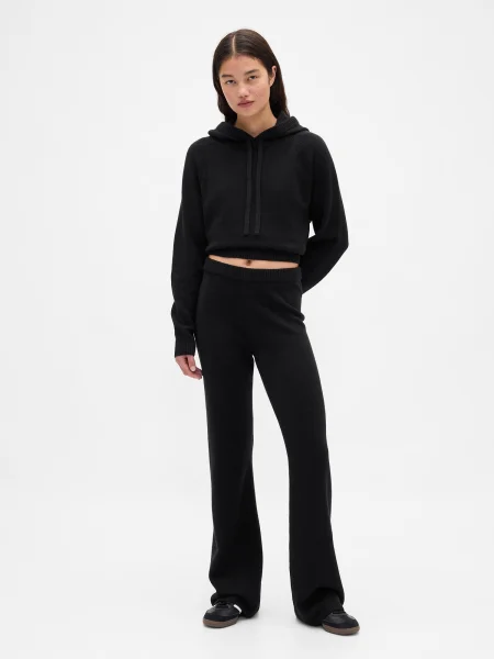 Pletene hlače Gap črna