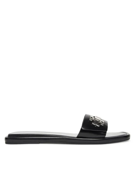 Papucs Tory Burch T Lock Slide fekete