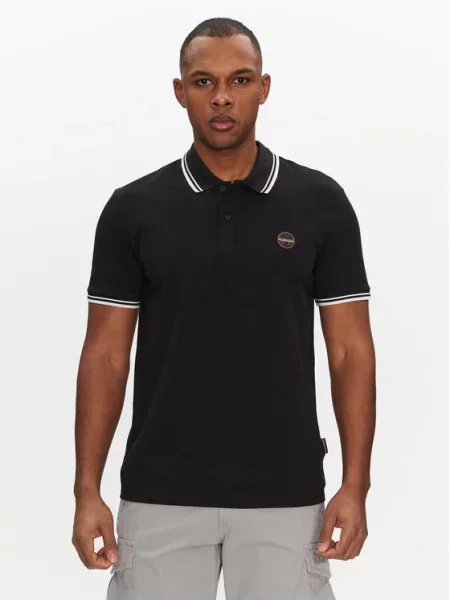 Napapijri Polo marškinėliai E-Macas Regular Fit juoda