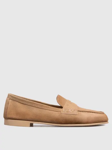 Замшевые лоферы Santoni коричневые