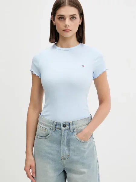 Tommy Jeans T-shirt Γυναικείο με ελαστάν μπλε